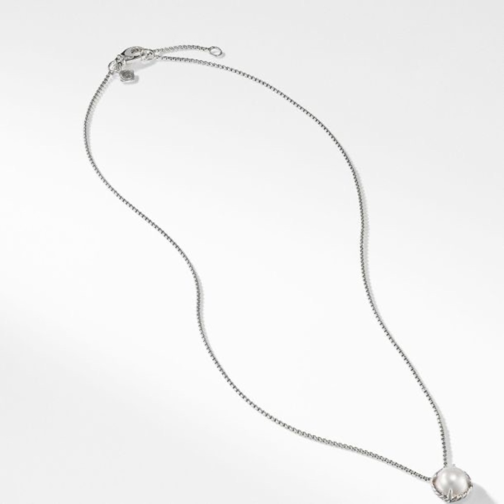 David Yurman Pearl 925 Silver Chatelaine Necklace